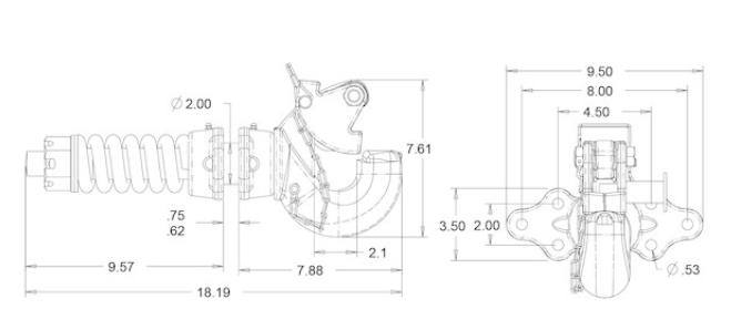 Buyers BP100A 15 Ton Swivel Pintle Hook