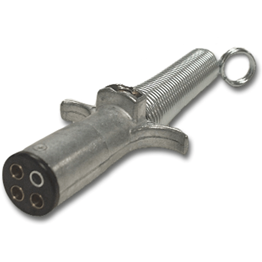 Pollak 11-403 4 Way Trailer Connector Plug with Cable Guard - Welch Welding & Truck Equipment