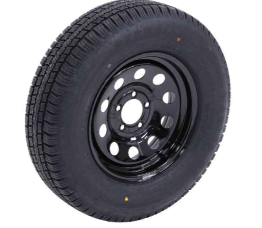 Trailer Tire and Rim 205/75R15 Black Mod 5 on 5 BC